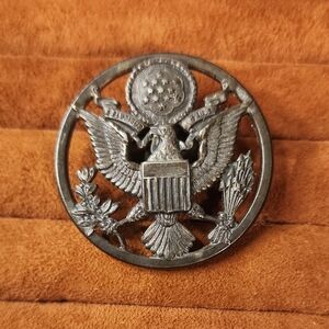 USN Silver Eagle Emblem | Screw Back | Vintage